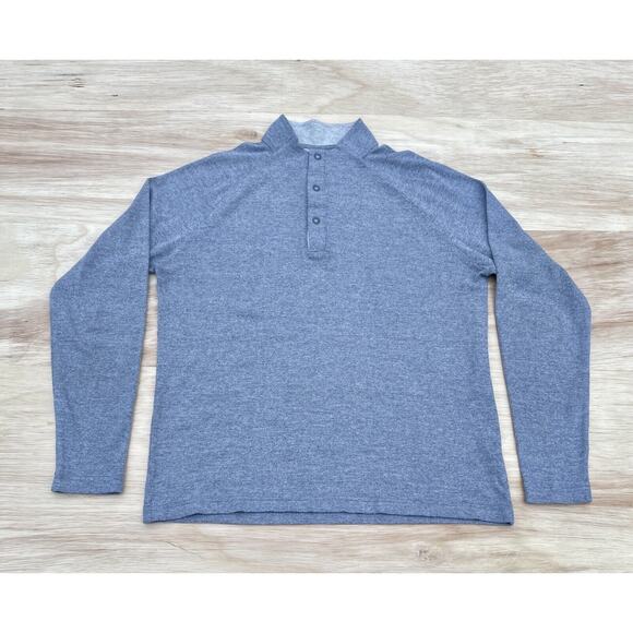 JOHNIE-O Pullover Sweatshirt Shirt 1/4 Button Collar Santa‎ Monica Men Gray SZ M